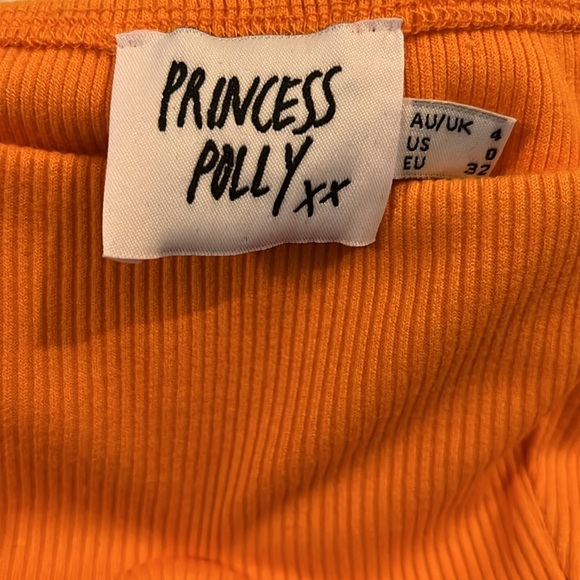 PRINCESS POLLY BECCA LONG SLEEVE CROP TOP ORANGE Size XS - Picture 8 of 8